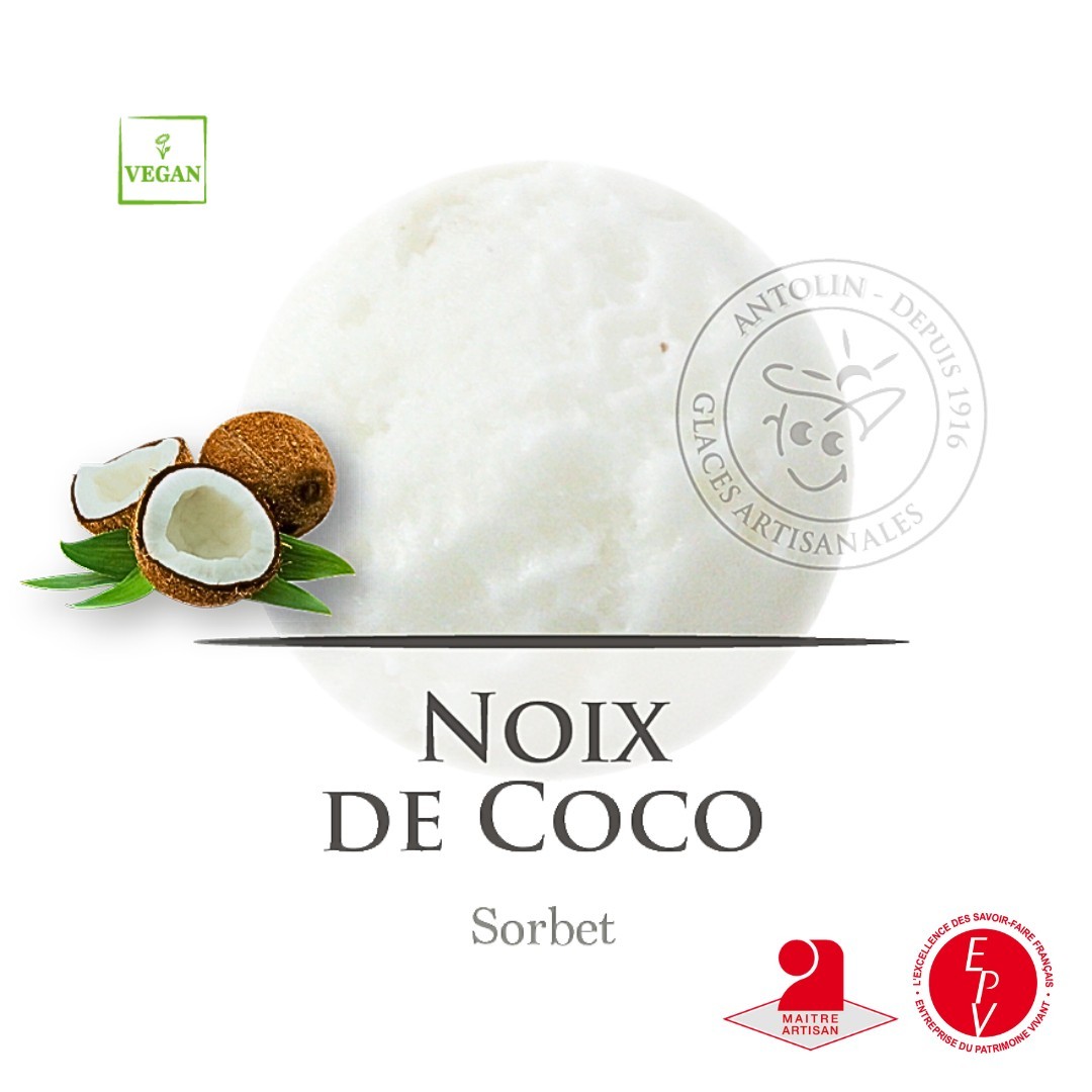 Sorbet Noix de coco artisanal de chez Antolin