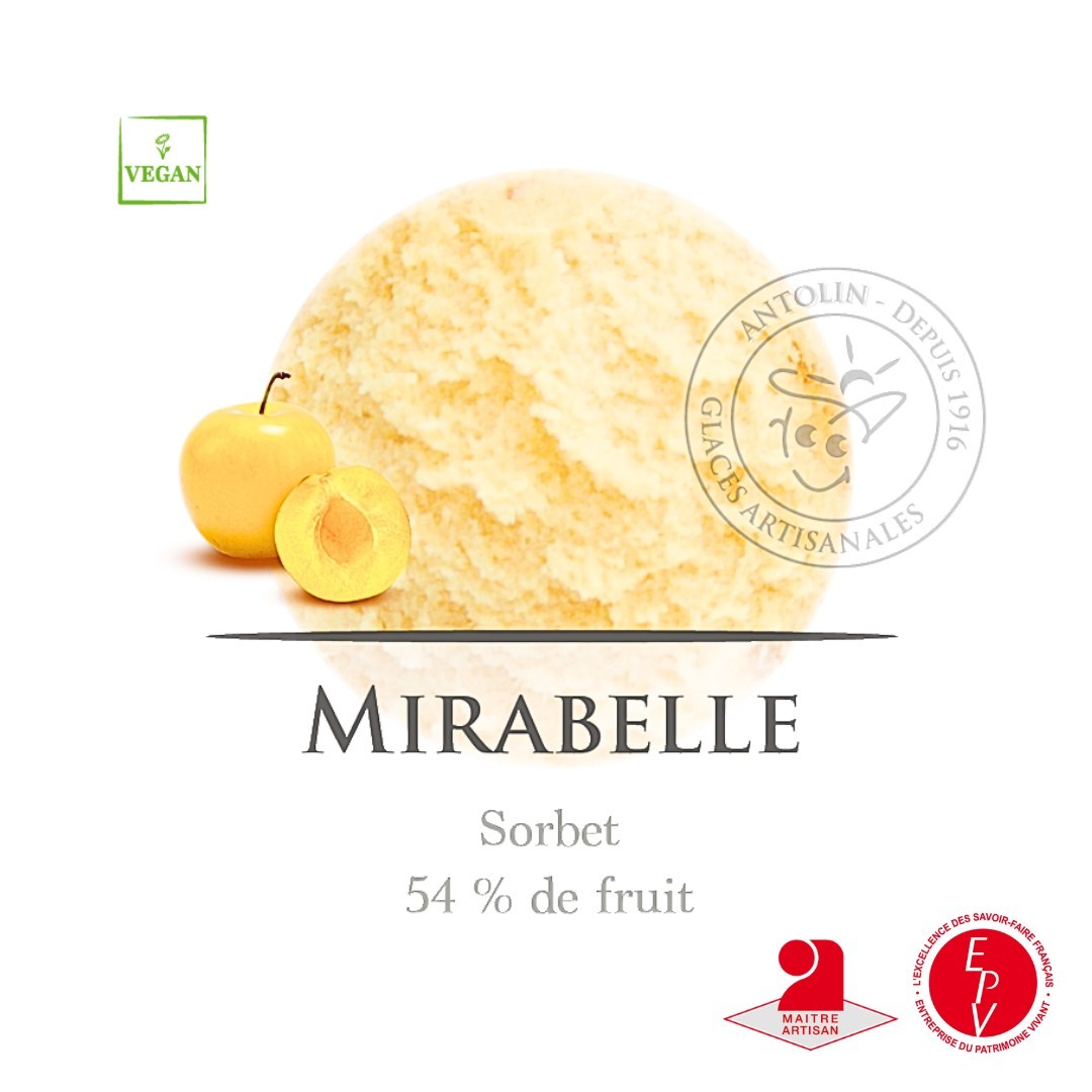 Sorbet mirabelle artisanal de la maison Antolin