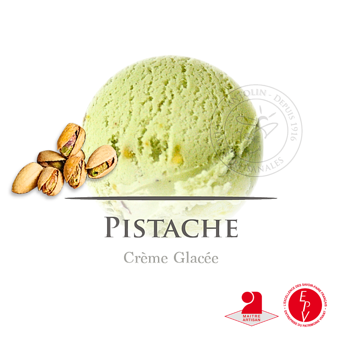 Crème glacée pistache de la maison Antolin