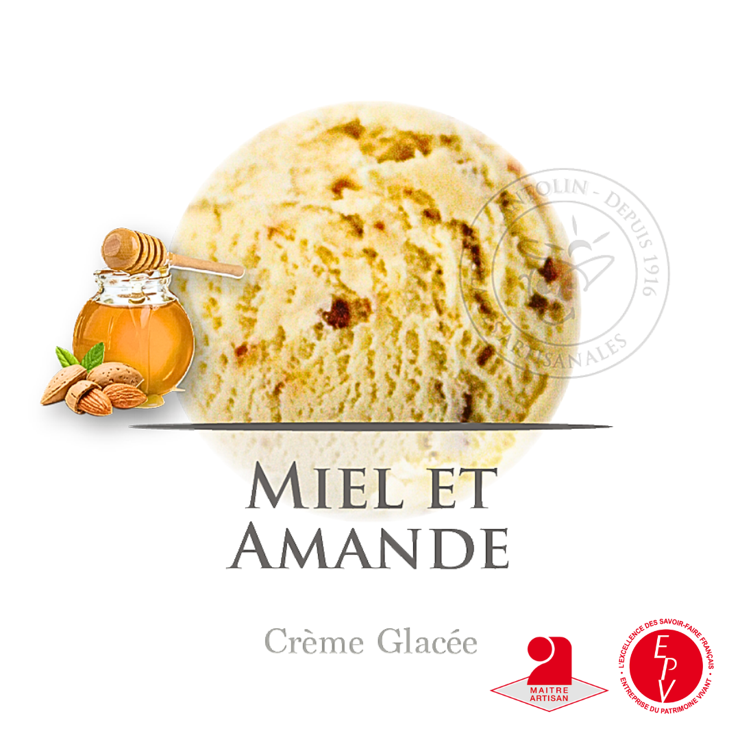 Crème glacée miel & amandes de chez Antolin