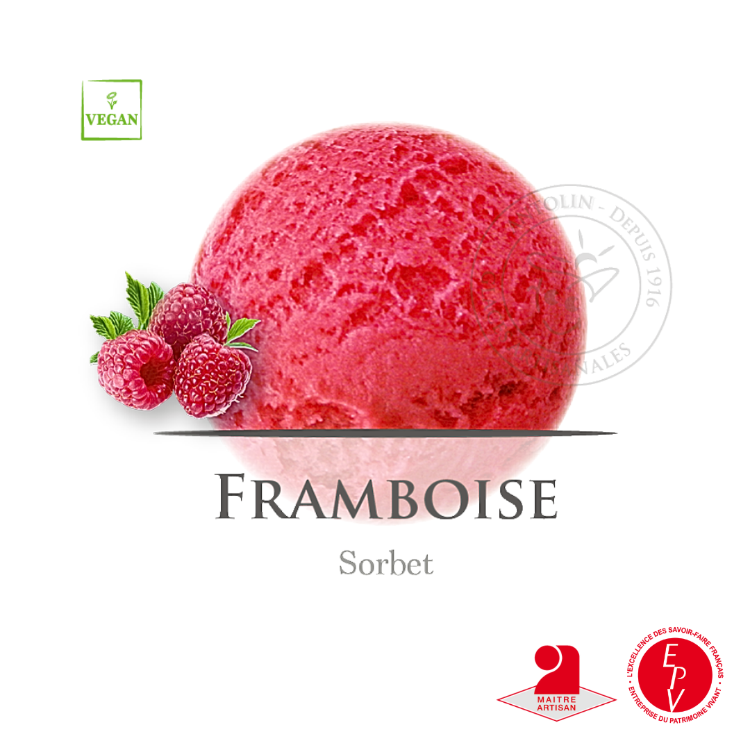 Sorbet artisanal framboises de chez Antolin