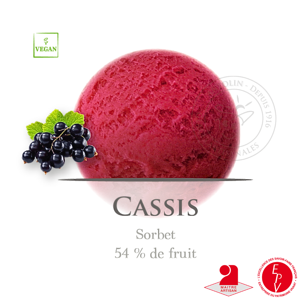 Sorbet artisanal cassis de la maison Antolin