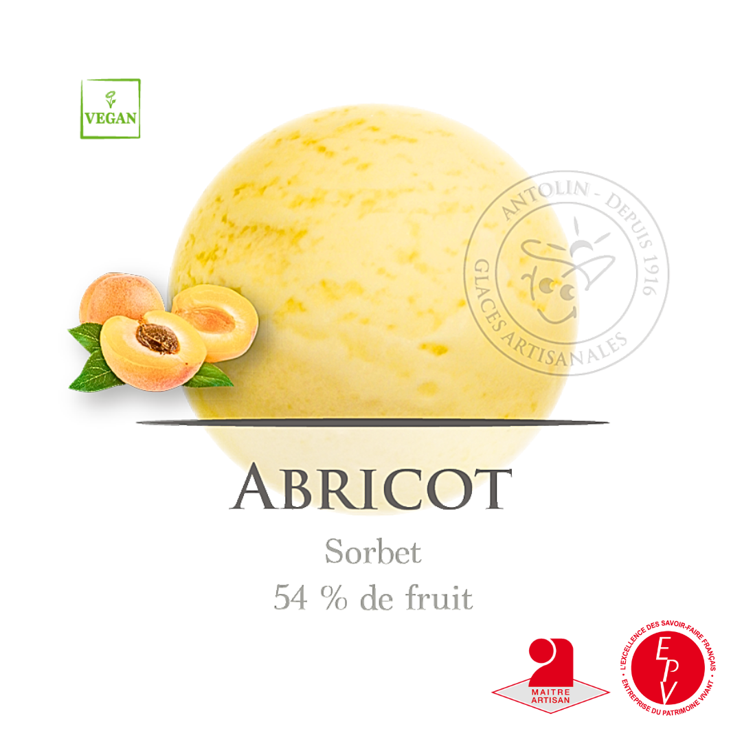 Sorbet abricot artisanal de la maison Antolin