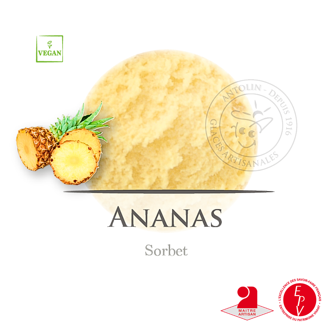 Sorbet artisanal aux ananas de chez Antolin