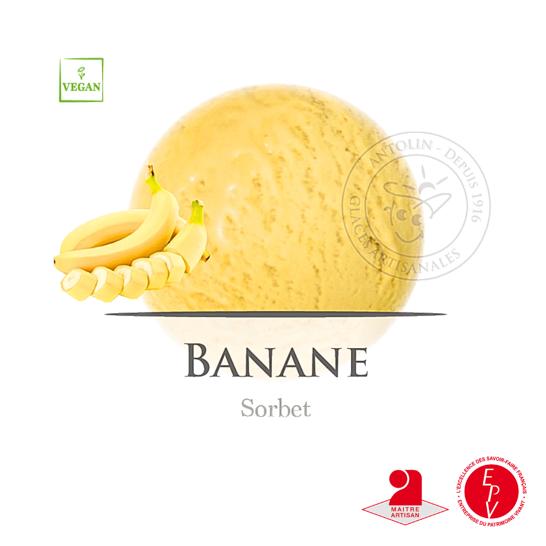 Sorbet artisanal bananes de la maison Antolin