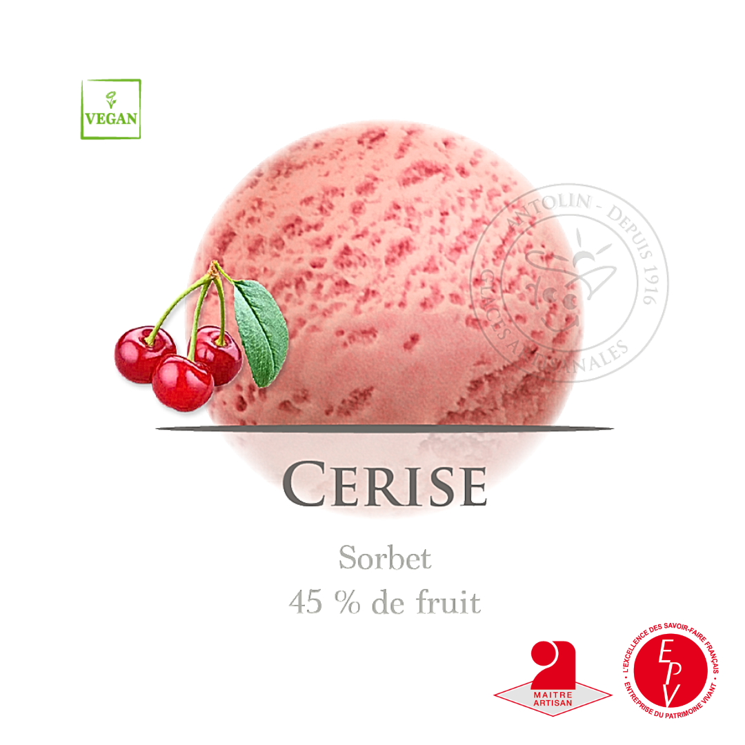 Sorbet artisanal cerises de la maison Antolin