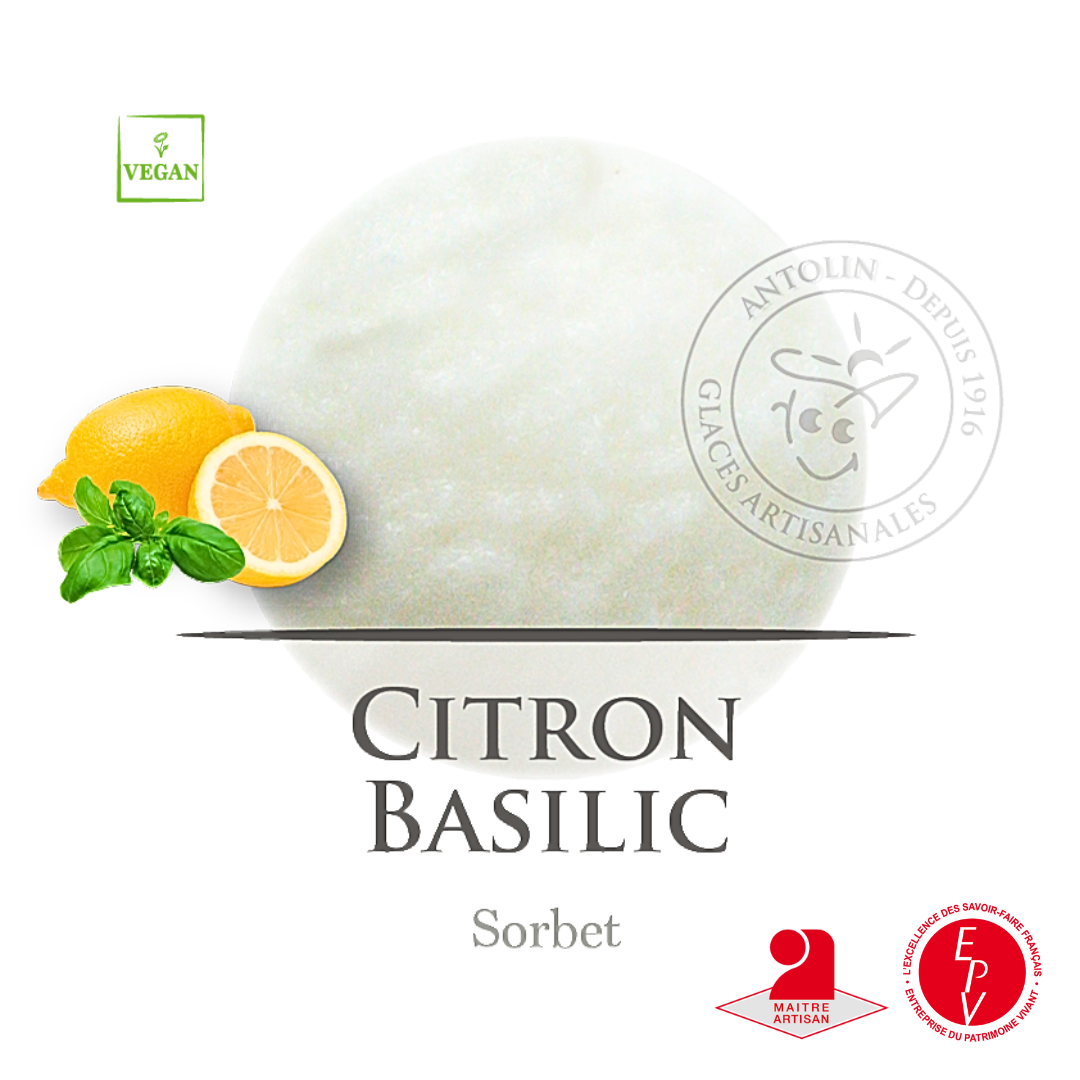 Sorbet citron basilic de la maison Antolin