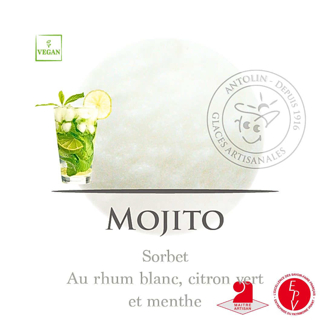 Sorbet artisanal mojito de la maison Antolin