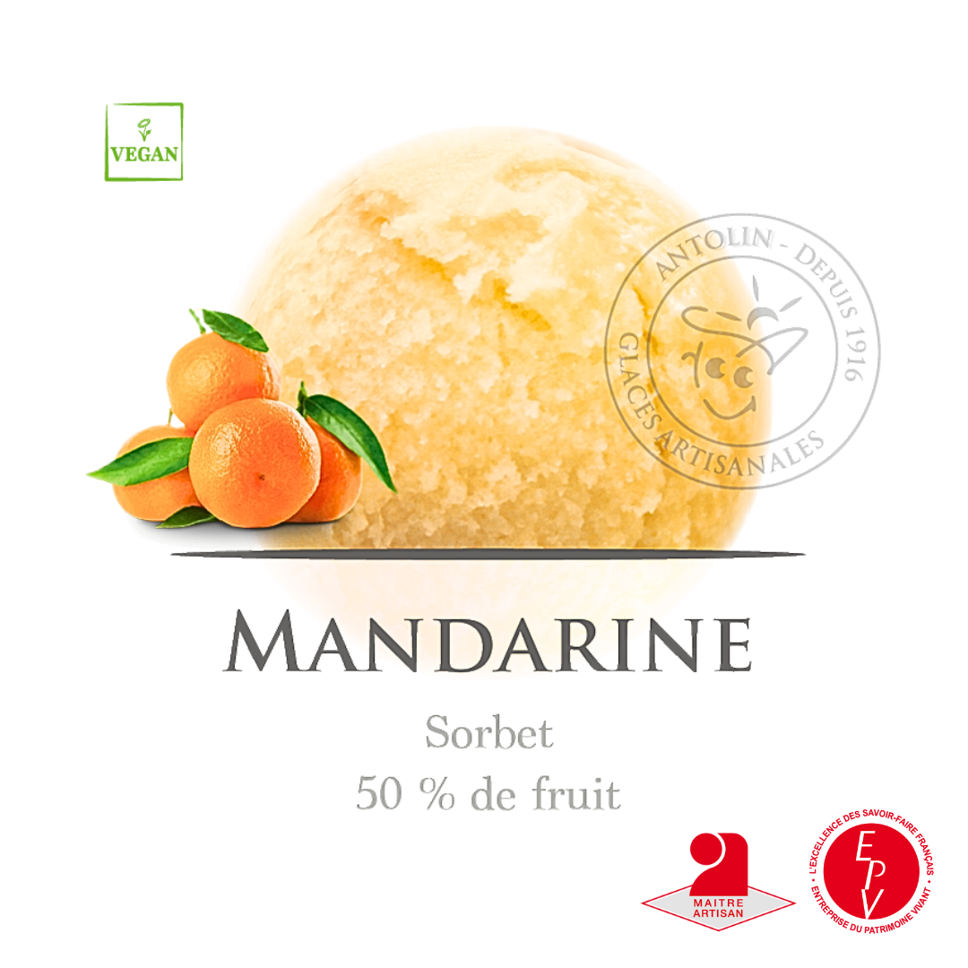 Sorbet artisanal mandarine de chez Antolin