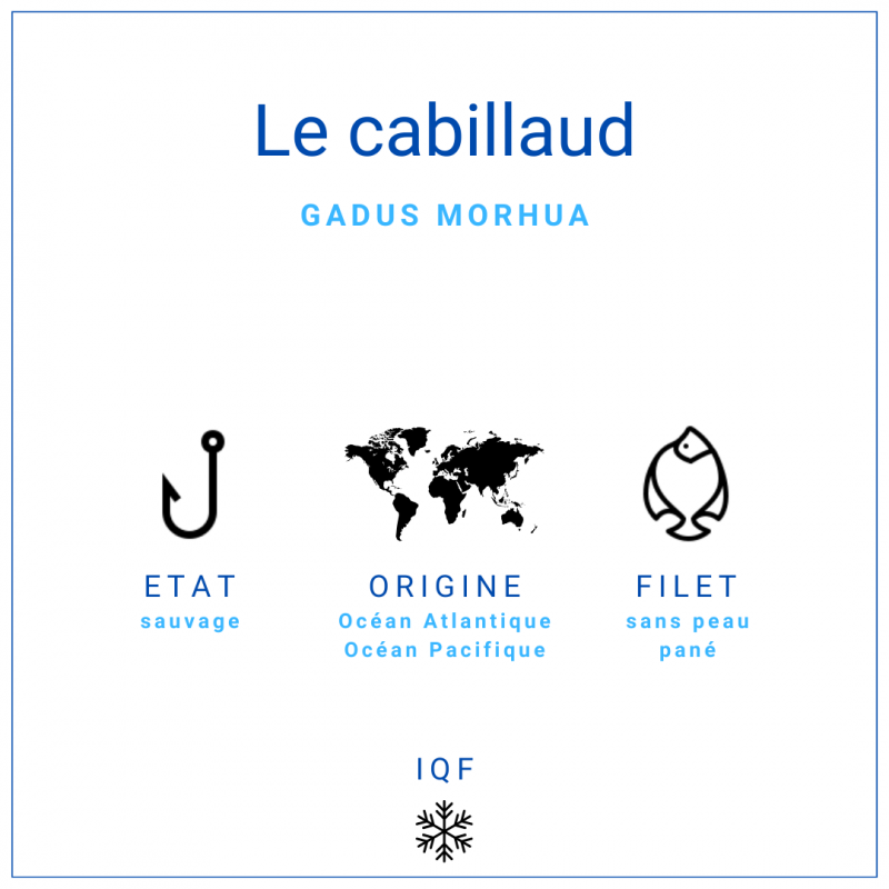 Filet de cabillaud avec pâte Fish & chip surgelé IQF