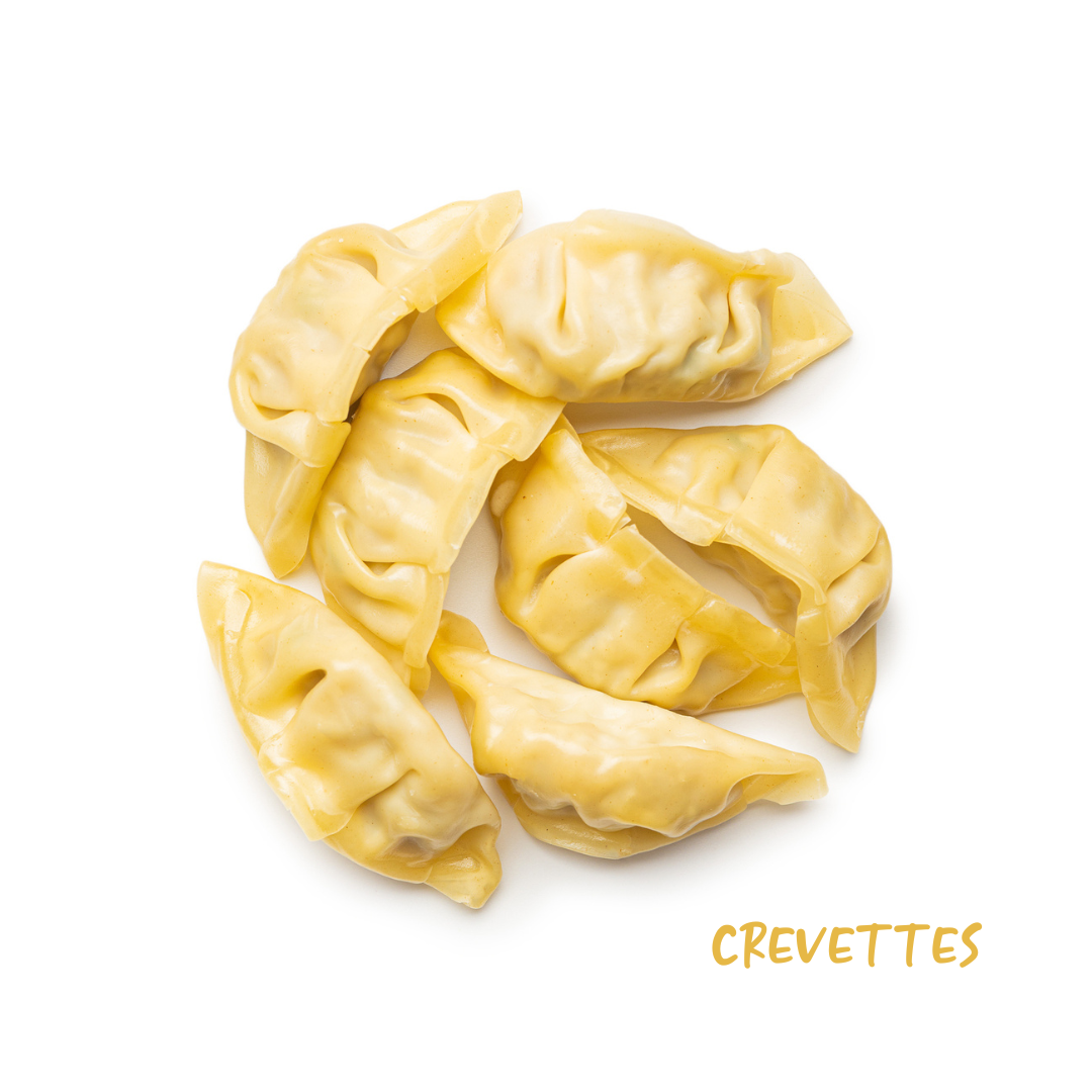 Bouchées de croissant de gyozas crevettes