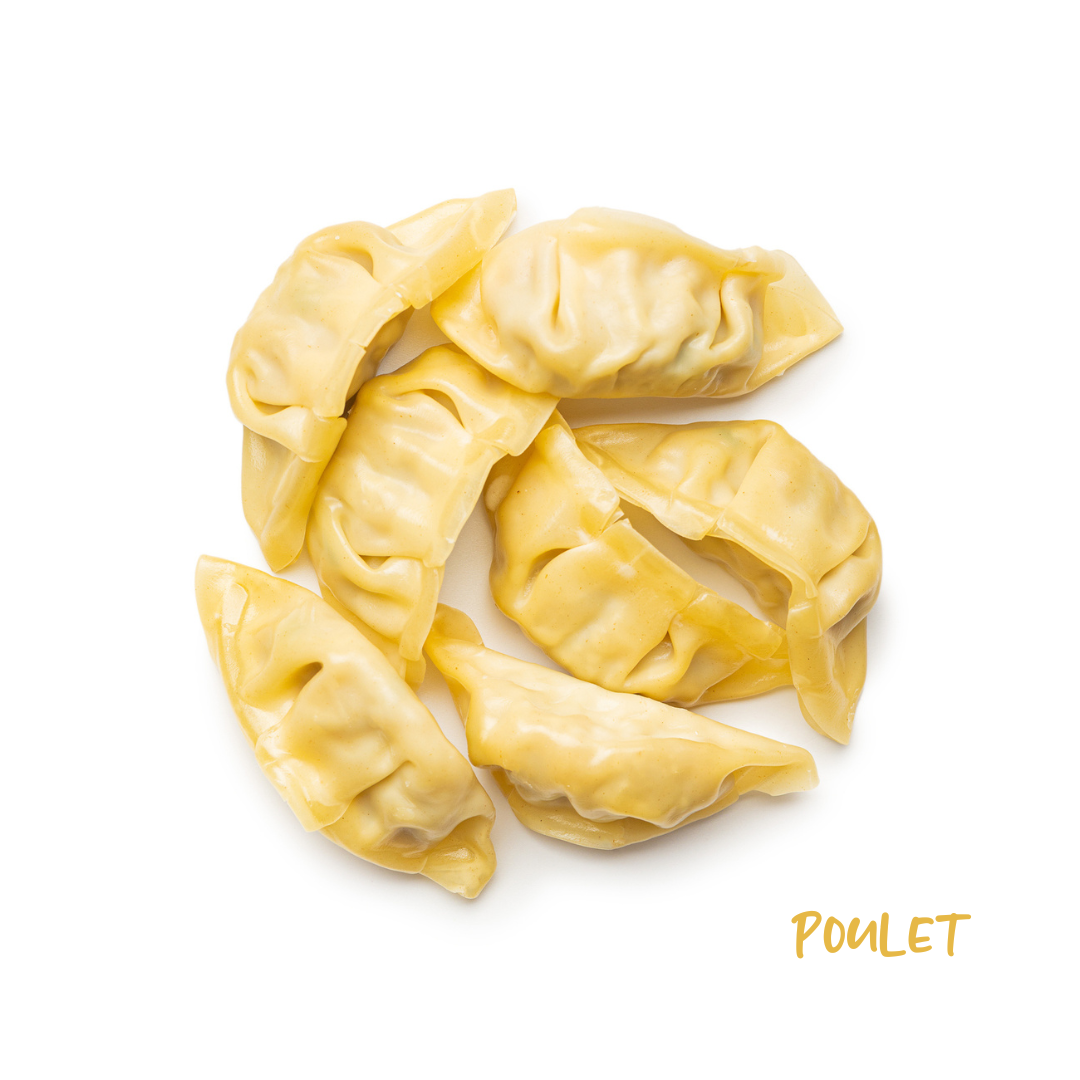 Bouchées surgelées de croissants de gyozas au poulet