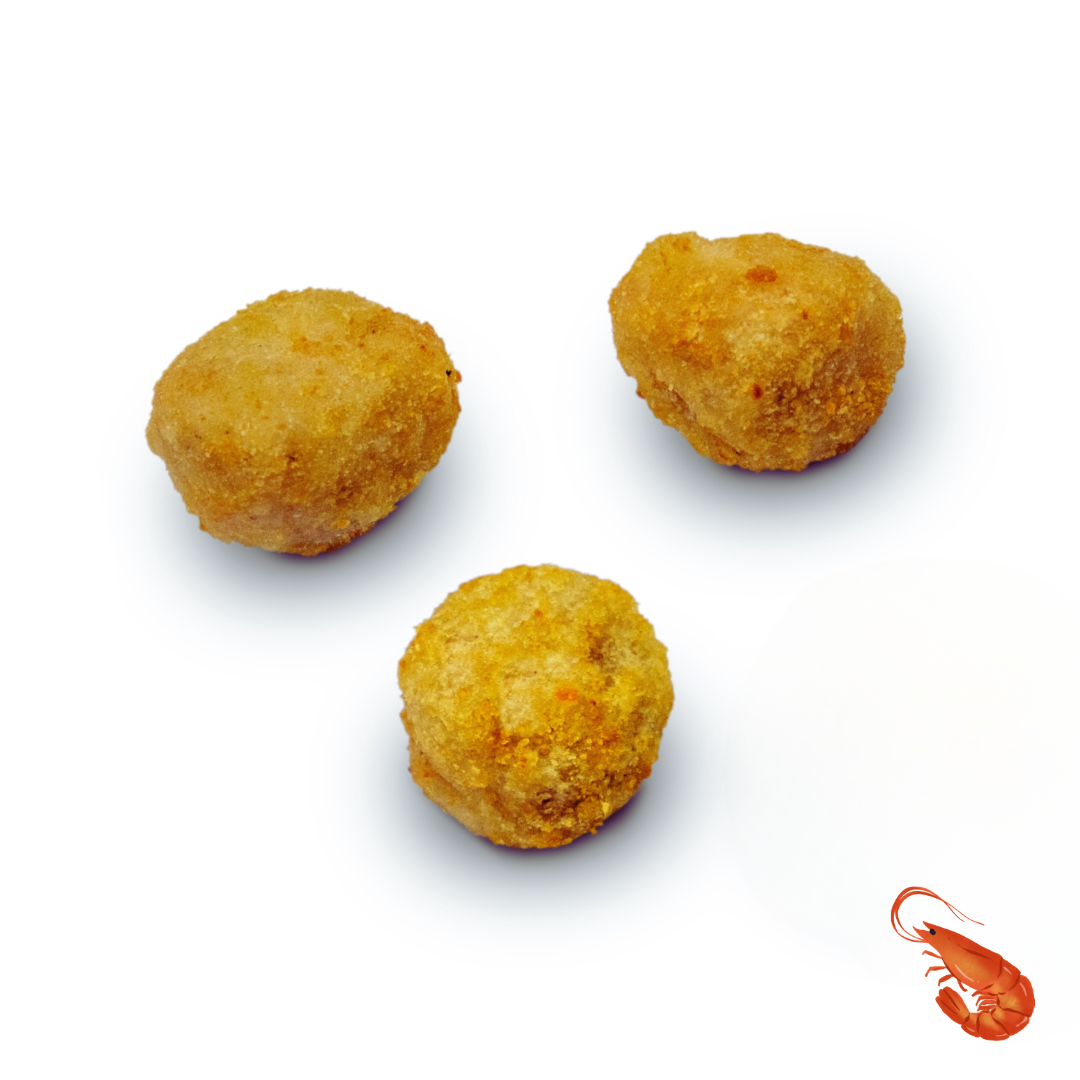 Petites boulettes de crevettes panées, origine Espagne