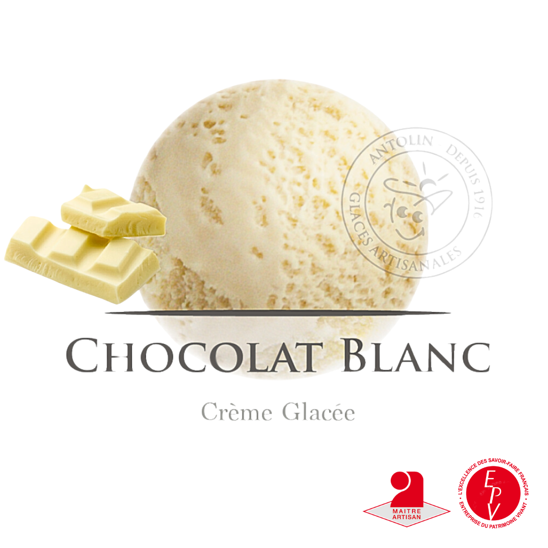 Crème glacée chocolat blanc de chez Antolin