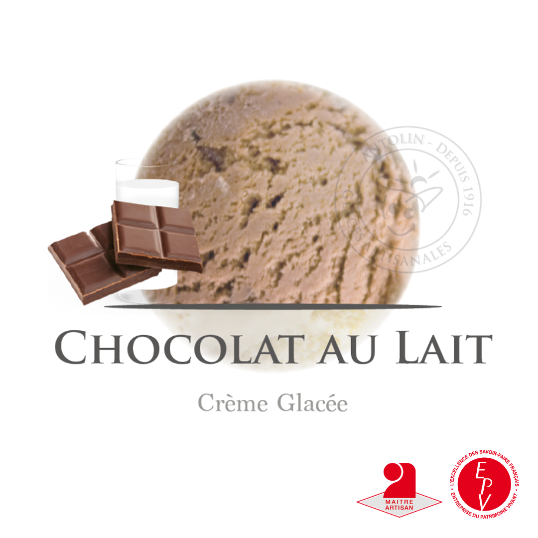 Crème glacée chocolat au lait de chez Antolin