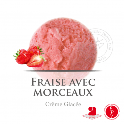 Crème glacée morceaux de fraises 2.5L