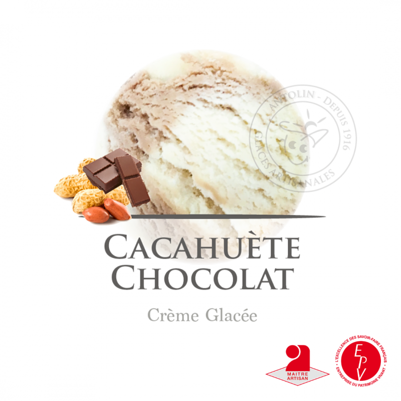 La crème glacée chocolat cacahuète 2.5L