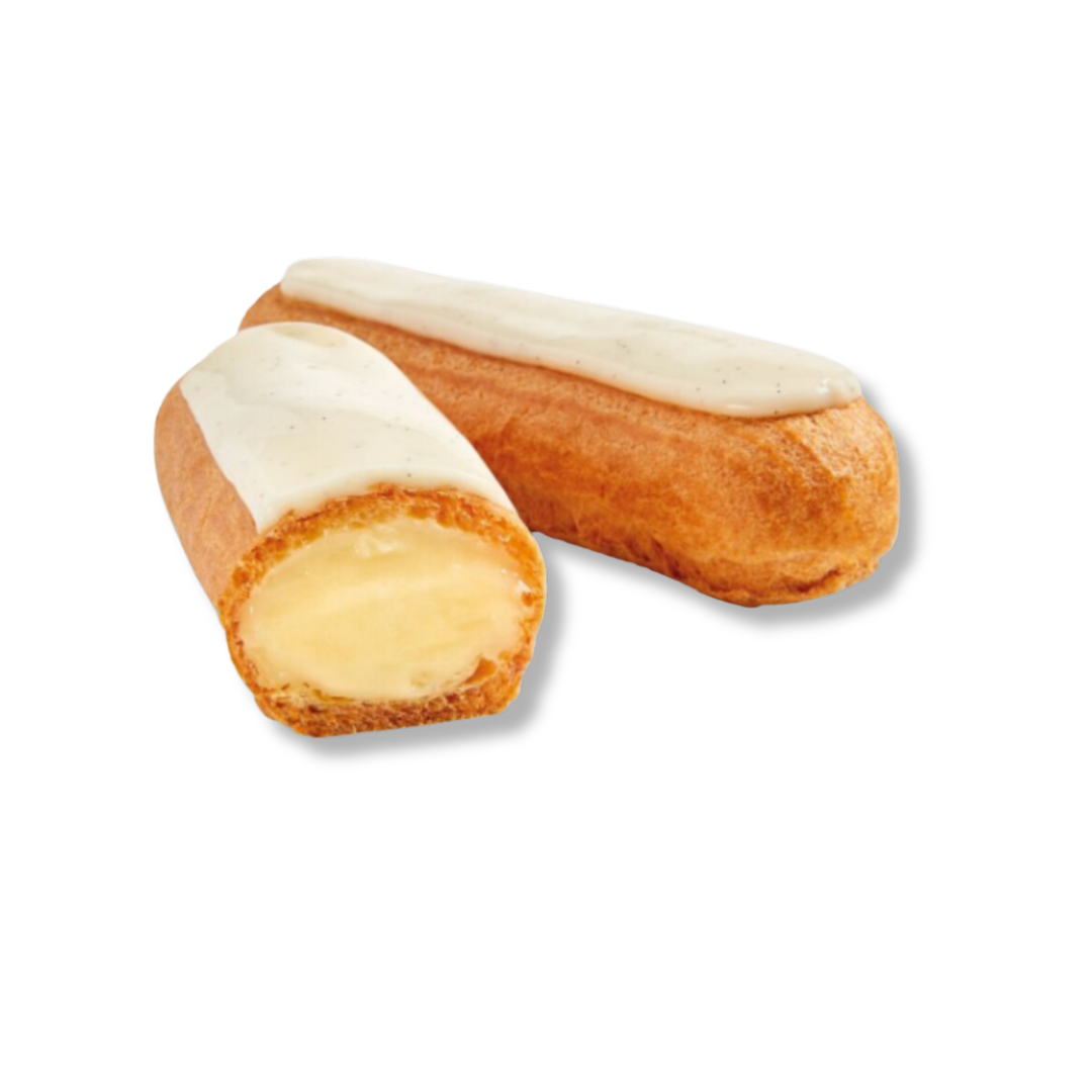 Eclair garni de crème pâtissière à la vanille