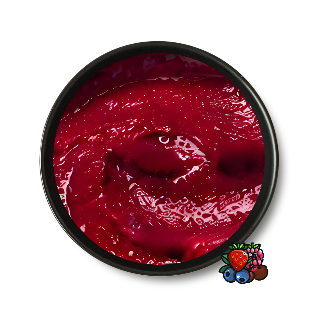 Purée de fruits rouges récoltés à la main