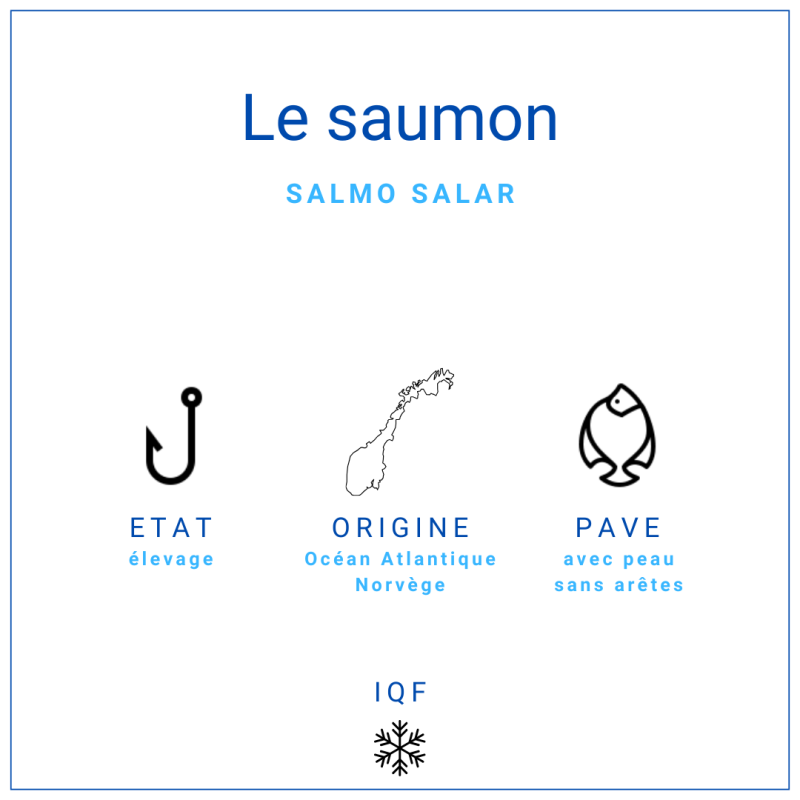 Pavé de Saumon 150gr avec sa peau, sans arêtes