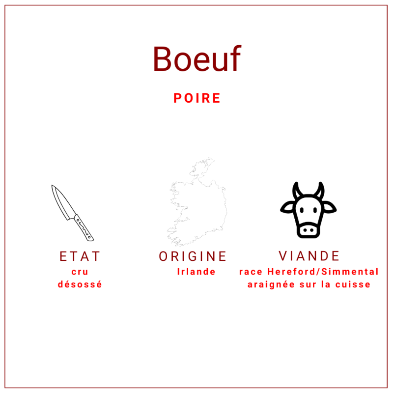 Poire de boeuf origine Irlande qualité bouchère