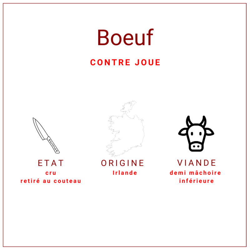 Contre joue de boeuf, pièce de 200gr