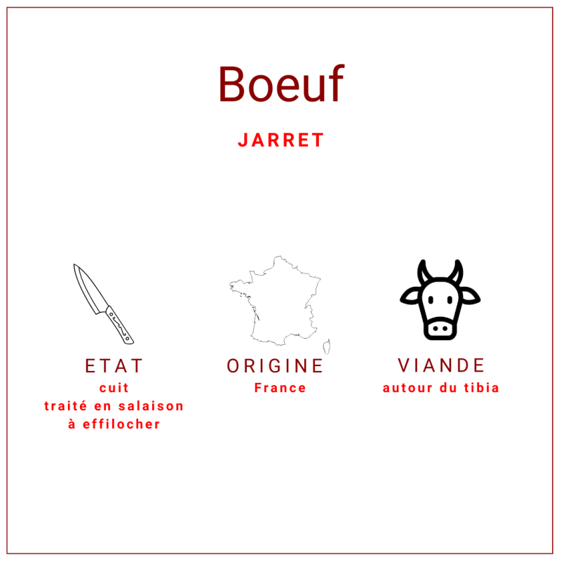 Jarret de boeuf à effilocher, origine France