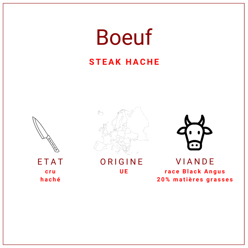 Steak haché façon bouchère, pur b?uf Angus