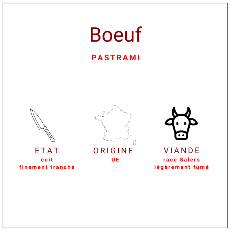 Pastrami de b?uf d'origine France cuit