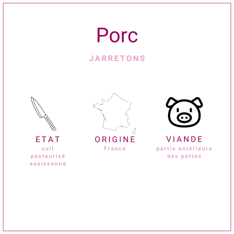 Jarretons de porc cuits d'origine française