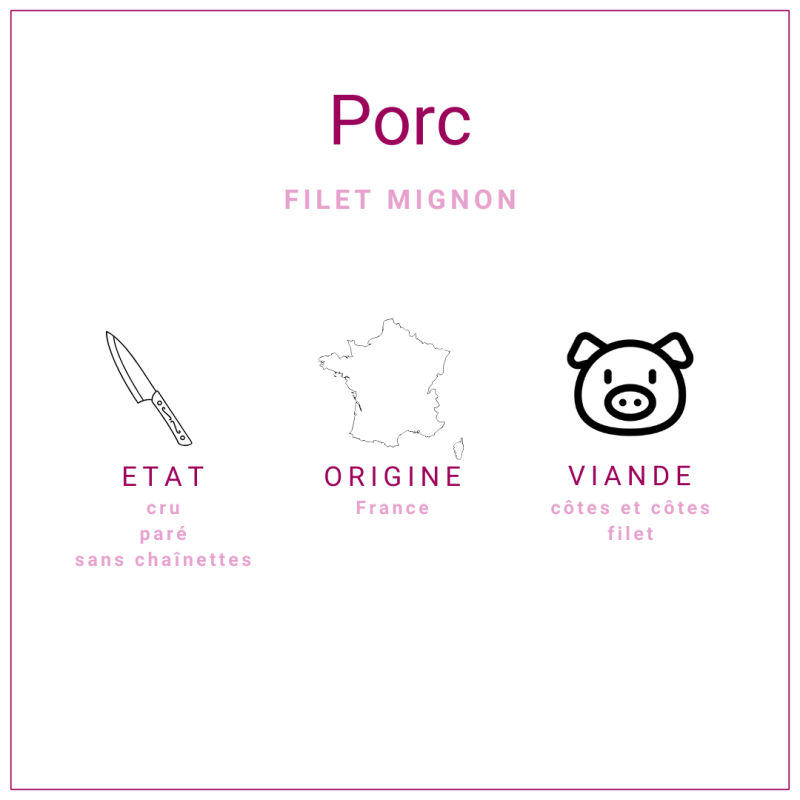 Filet mignon de porc paré sans chaînettes