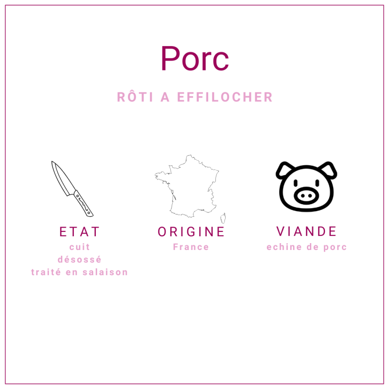 Echine de porc rôti à effilocher, origine France