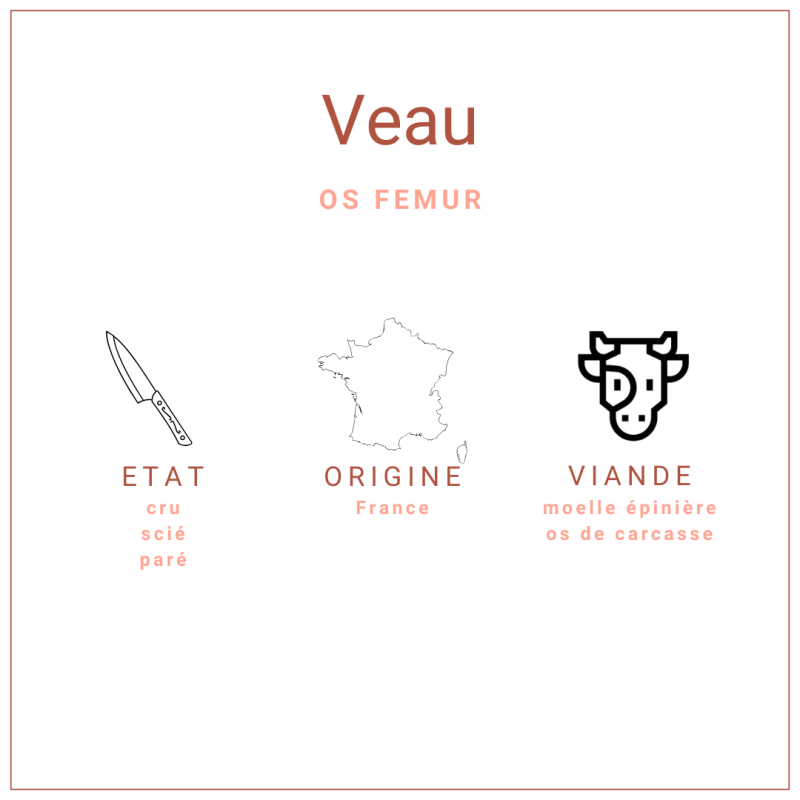 Os de veau fémur scié et d'origine Française