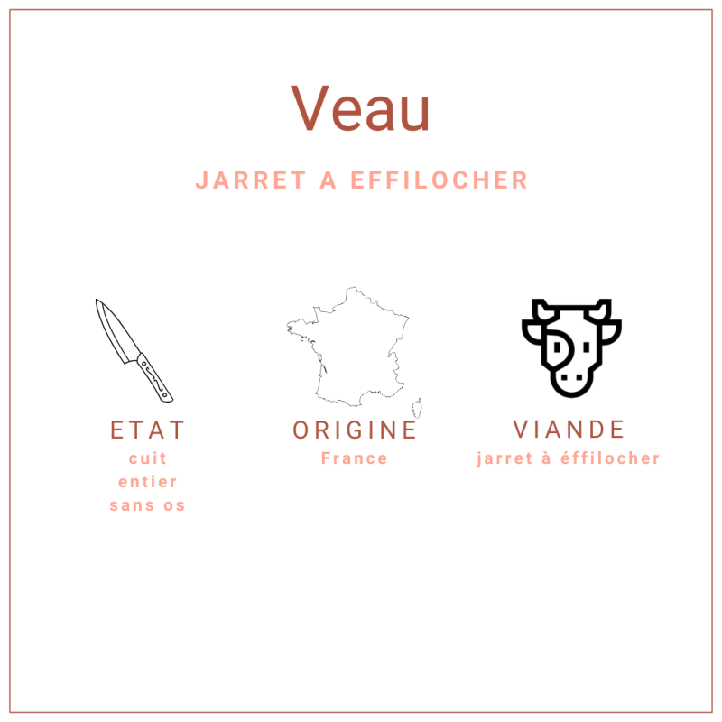 Jarret de veau à effilocher, origine France