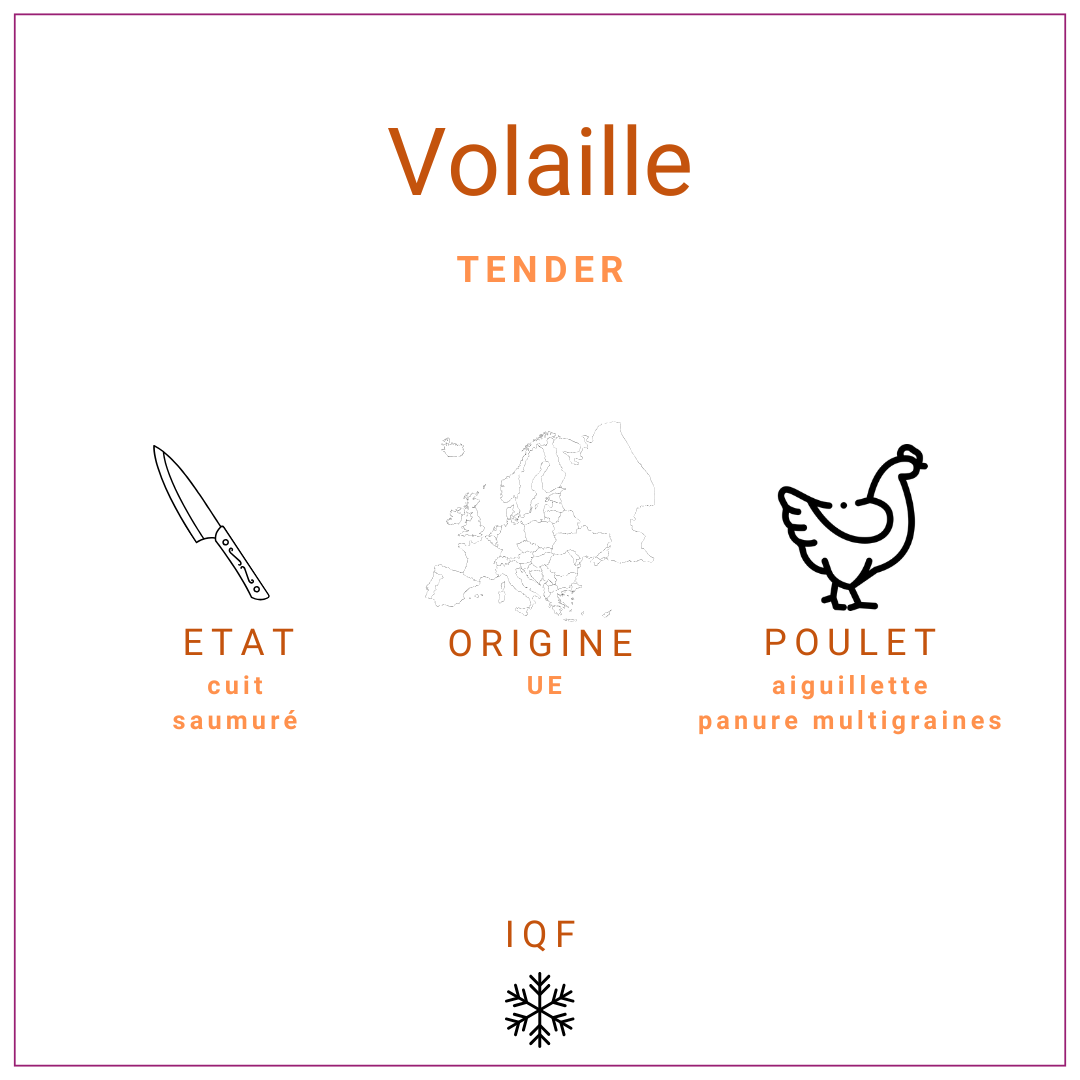 Aiguillettes tenders de poulet panure multi graines