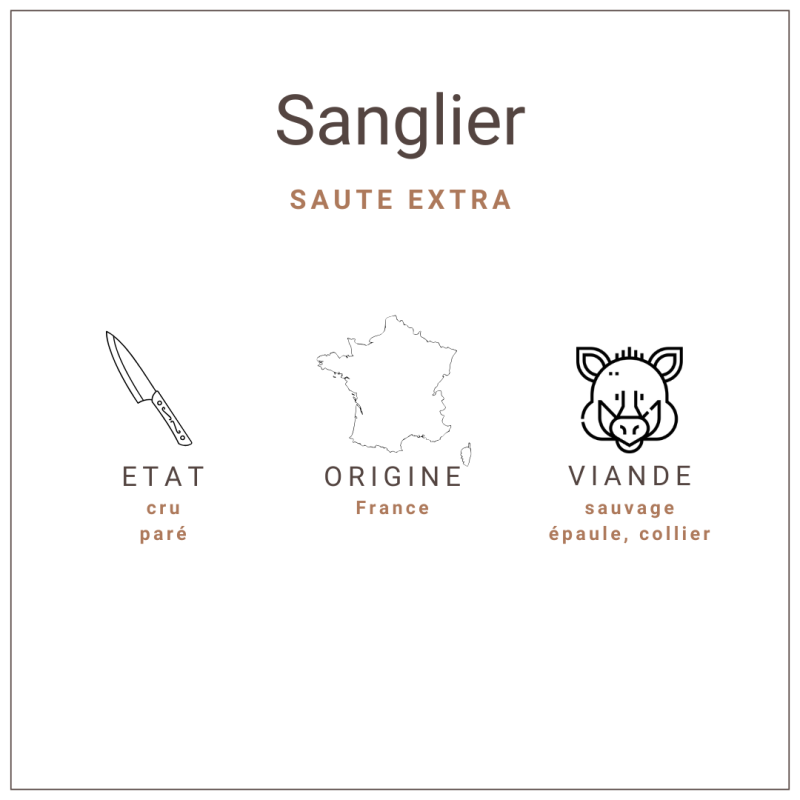 Sauté surgelée de viande extra de sanglier