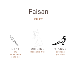 Filet de faisan de qualité supérieur surgelé