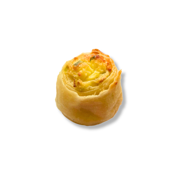 Mini feuilleté pâte filo, fromage frais et poireaux de 22gr