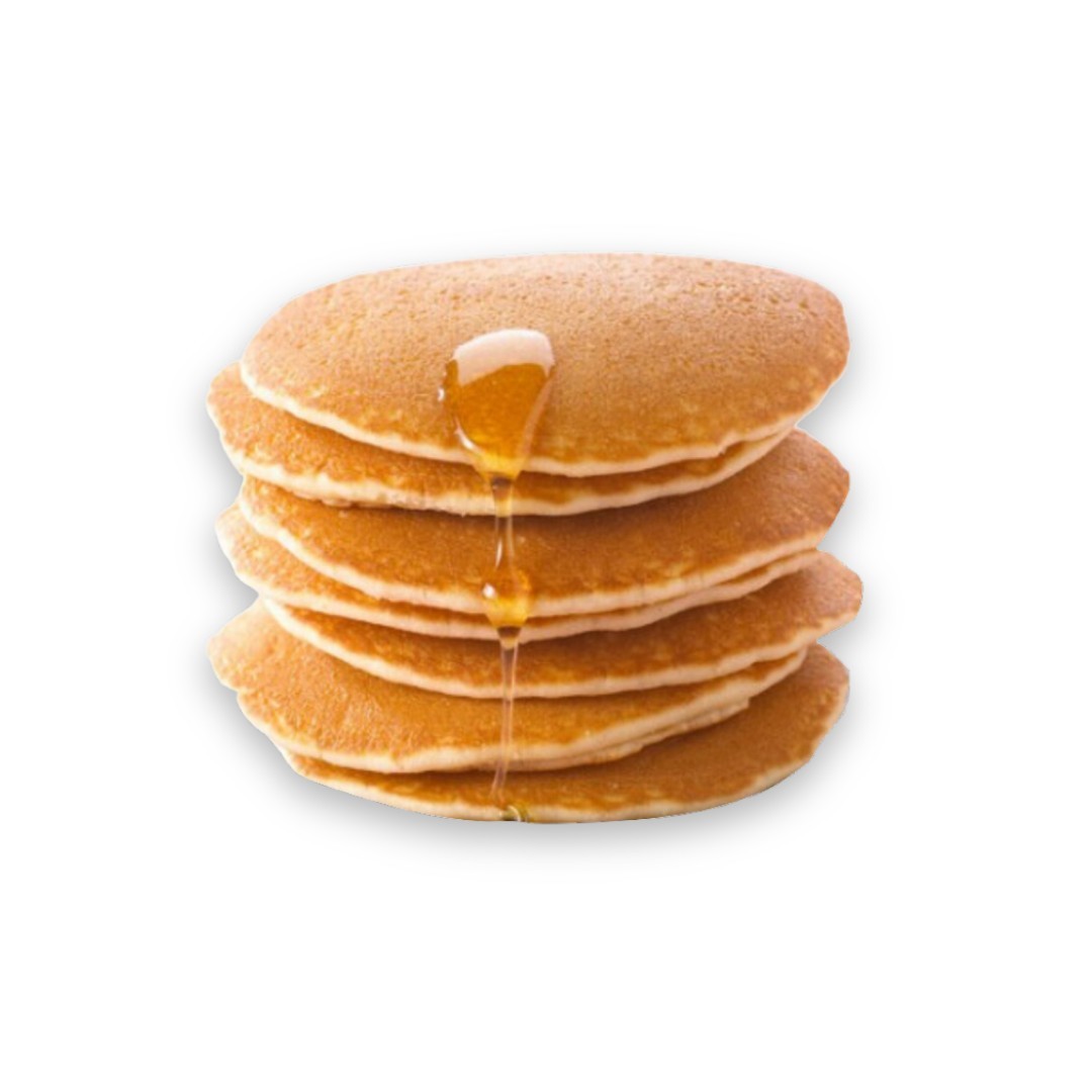 Pancake au beurre rond sucré, cuit et surgelé